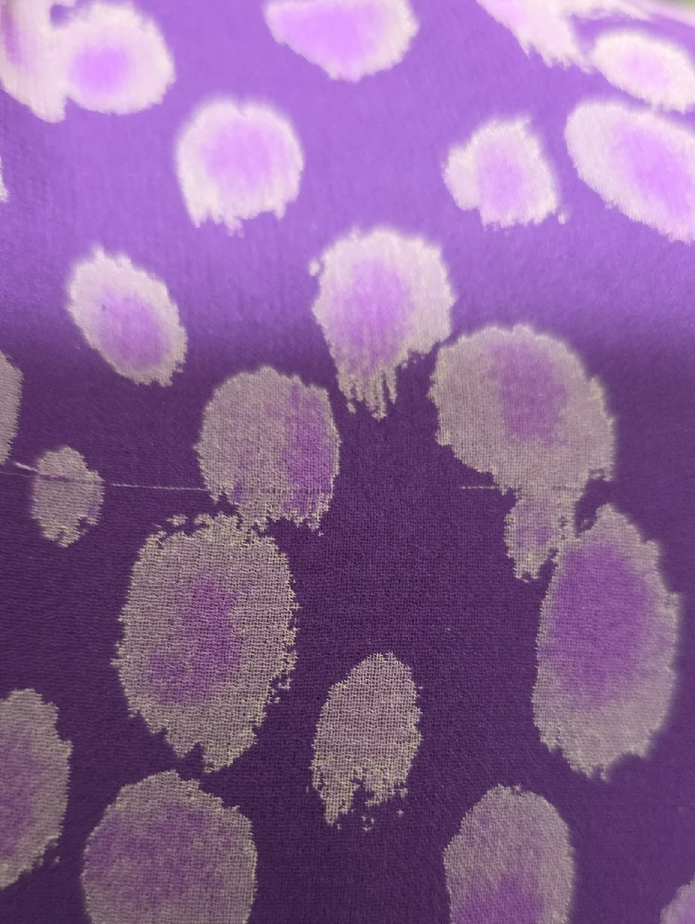 Cynthia Howie Vintage y2K 100% Silk Purple Printed Pencil Skirt Set Womens 8P